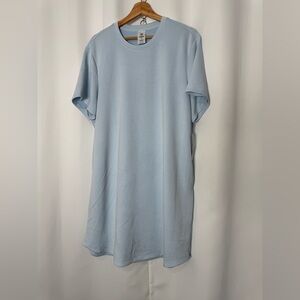 Member’s Mark Women’s Light Blue Sandwash T-Shirt Dress Plus Size 3XL
